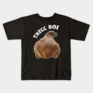 Thicc Boi Fat and Funny Yellow Labrador Retriever Dog Kids T-Shirt